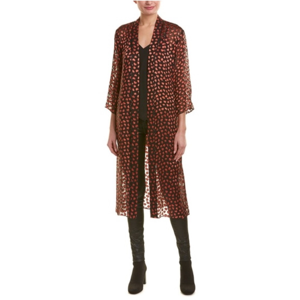 Alice + Olivia Marilyn Robe / Kimono / Duster, Black & Red Hearts, size M/L